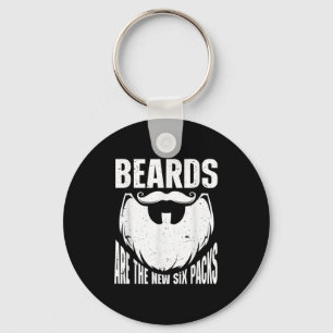 Beard Quote Beards Are The New Six Pack  Key Ring