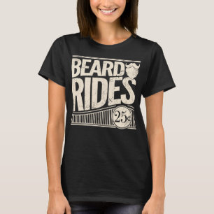 Beard Rides Funny Vintage Distressed Mens Beard T-Shirt