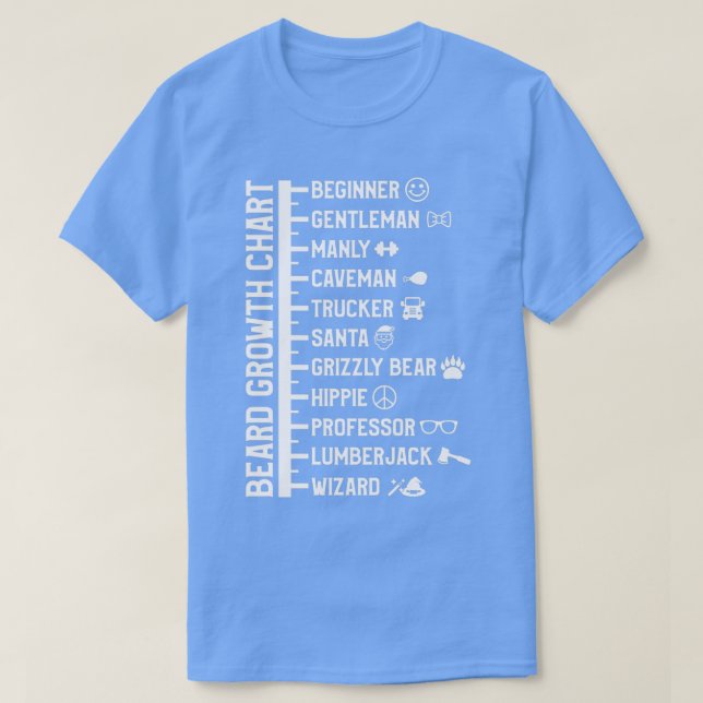 Beard Scale Length Measurement Size Chart Funny Be T-Shirt (Design Front)