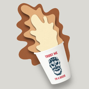 Beard Scull Motorcycle Trust me I'm a biker Paper Cups