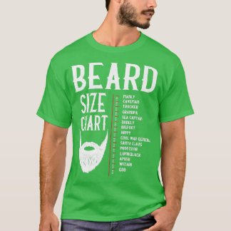 Beard Size Chart Bearded Funny Beards Length Men M T-Shirt