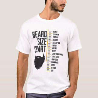 Beard Size Chart Manly Caveman Men  Funny T-Shirt