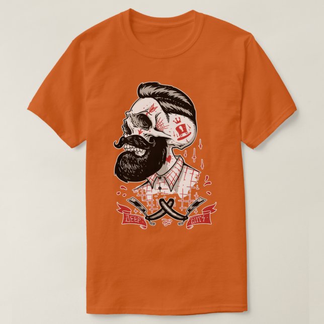 Beard skull deep cuts T-Shirt (Design Front)