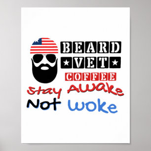 Beard Vet Coffee Happy 4th Of July Independence Da Poster