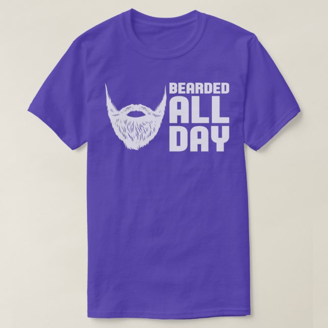 Bearded All Day Hipster Men Masculine Full Beard T-Shirt (Design Front)