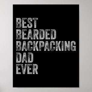 Bearded Backpacking Dad Fathers Day Poster