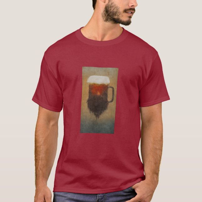 Bearded Beer Mug Artistic T-Shirt (Front)