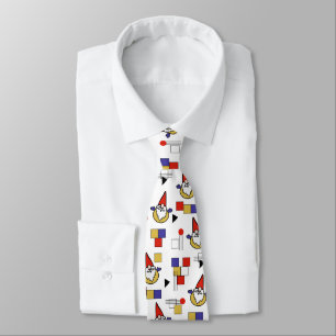 Bearded Bobble Gnome / Modern Geometric Tie