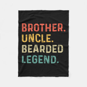 Bearded Brother Uncle Beard Legend Vintage Fathers Fleece Blanket