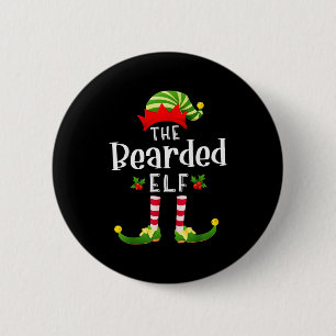 Bearded Christmas Elf Matching Pajama X-mas Party 6 Cm Round Badge