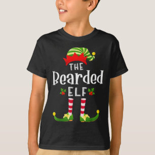 Bearded Christmas Elf Matching Pajama X-mas Party T-Shirt