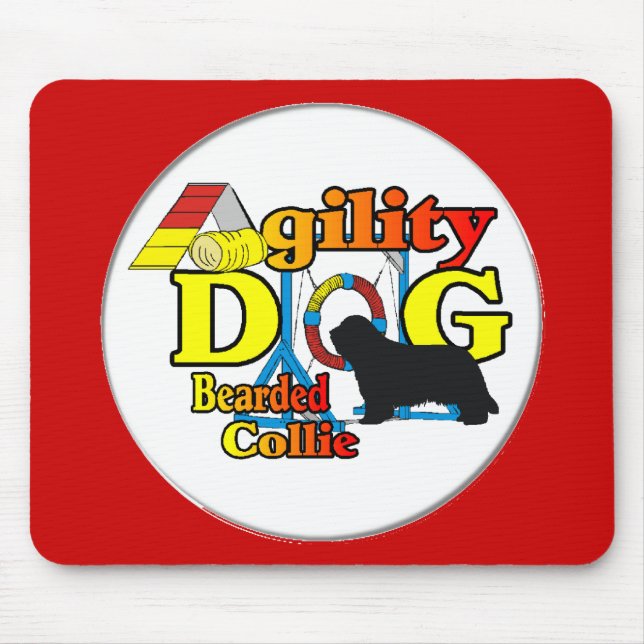 Bearded Collie Agility Gifts Mouse Pad (Front)