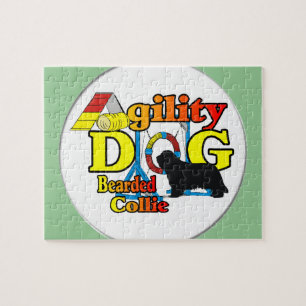 bearded collie agility jigsaw puzzle