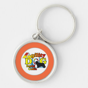 bearded collie agility key ring