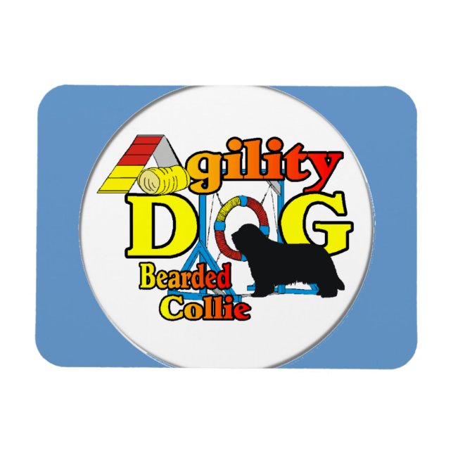 bearded collie agility magnet (Horizontal)