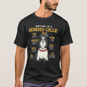 Bearded Collie Anatomy Funny Dog Mum Dad Cute T-Shirt