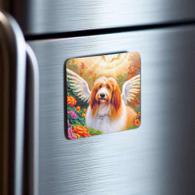 Bearded Collie Angel Wings Pet Memorial Magnet (Creator Uploaded)