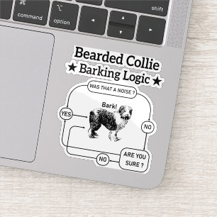Bearded Collie Barking Logic Funny Dog Sarcastic