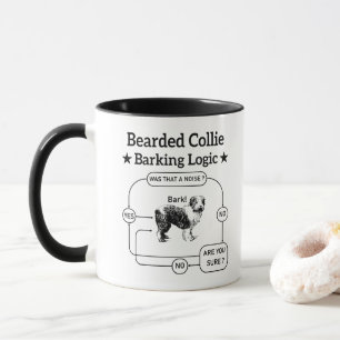 Bearded Collie Barking Logic Funny Dog Sarcastic Mug