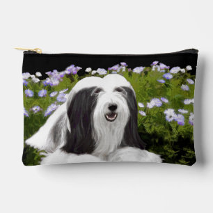 Bearded Collie Beardie Black Painting Cute Dog Art Accessory Pouch