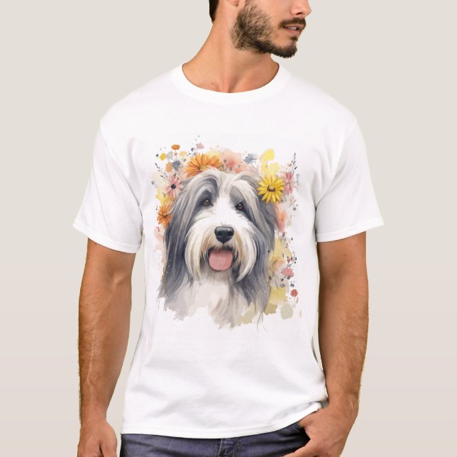 Bearded Collie between Wildflowers 1 T-Shirt (Front)