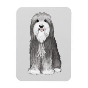 Bearded Collie Cartoon Dog Magnet
