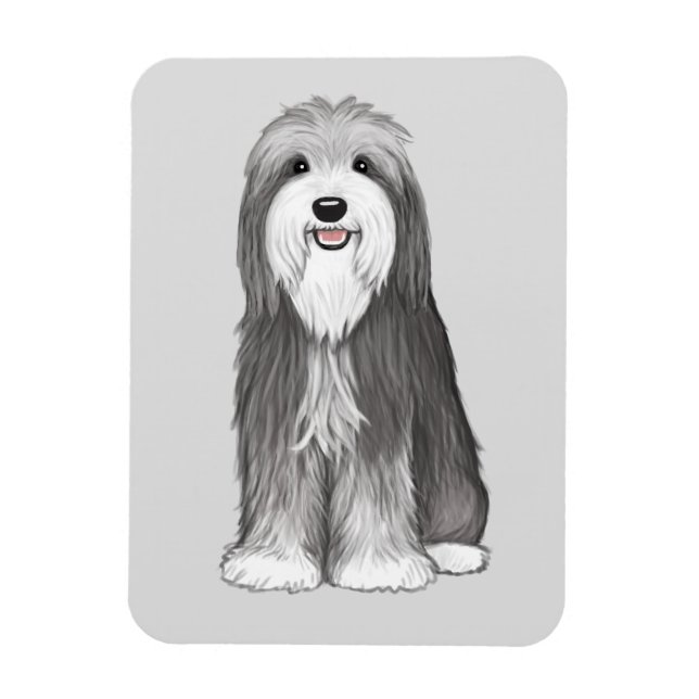 Bearded Collie Cartoon Dog Magnet (Vertical)