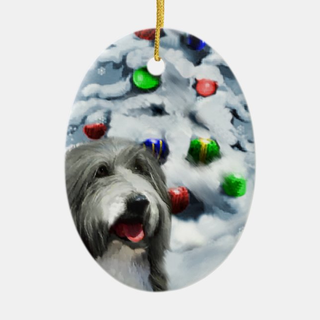 Bearded Collie Christmas Gifts Ornament (Front)