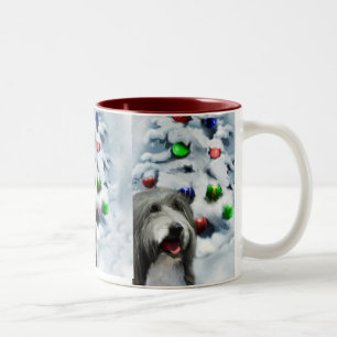 Bearded Collie Christmas Gifts Two-Tone Coffee Mug
