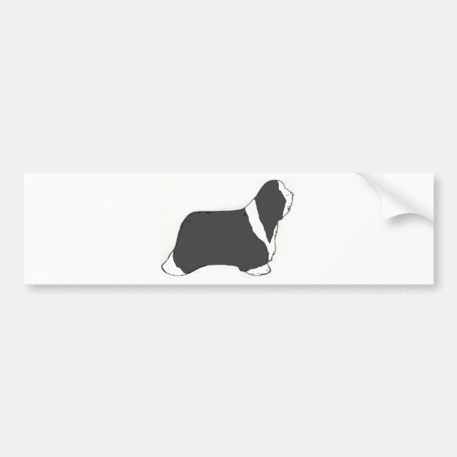bearded collie colour silhouette bumper sticker (Front)