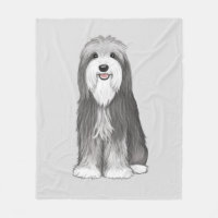 Bearded Collie | Cute Cartoon Dog Throw Blanket