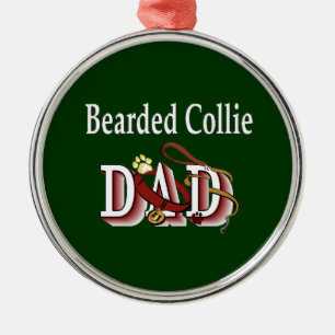 Bearded Collie Dad Metal Ornament