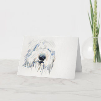 Bearded Collie Dog - Fine Art Greetings Card