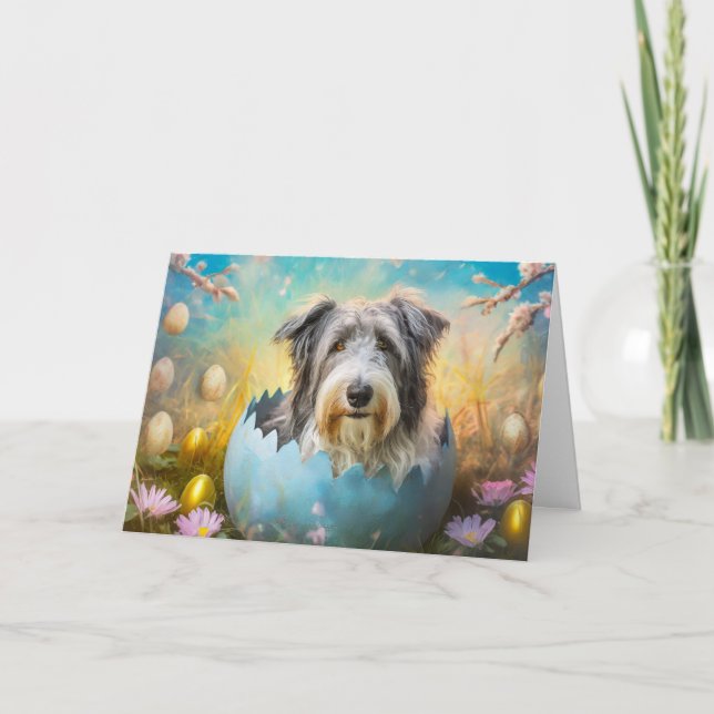 Bearded Collie dog Folded Holiday Card (Front)