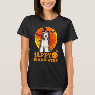Bearded Collie Dog Halloween Happy Howl O Ween T-Shirt