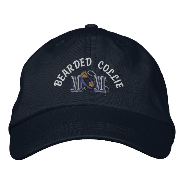 Bearded Collie Dog MOM Embroidered Hat (Front)