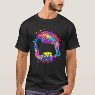 Bearded Collie Dog Paint Spla Watercolor Dog T-Shirt