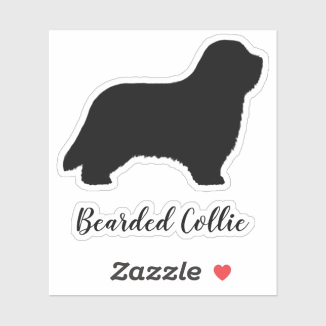Bearded Collie Dog Silhouette Vinyl Sticker (Sheet)