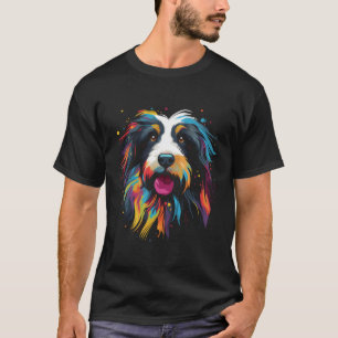 Bearded Collie Dog Walking Pet Fan T-Shirt