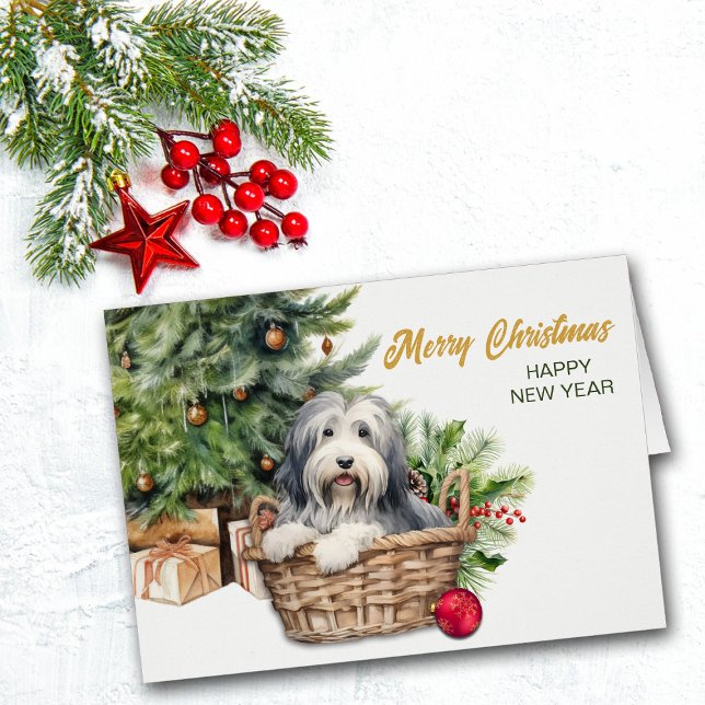 Bearded Collie Dog Wicker Basket Christmas Tree (Creator Uploaded)
