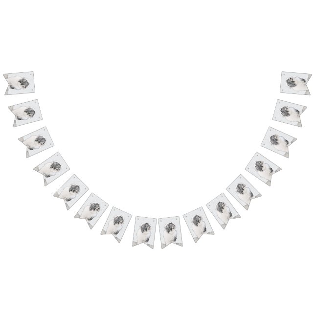 Bearded Collie Drawing - Cute Original Dog Art Bunting (All)