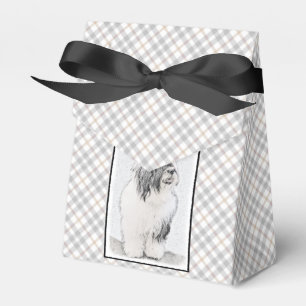 Bearded Collie Drawing - Cute Original Dog Art Favour Box