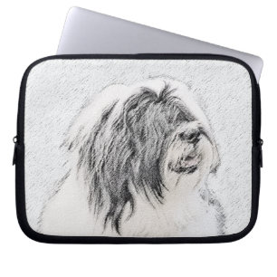 Bearded Collie Drawing - Cute Original Dog Art Laptop Sleeve