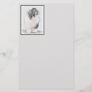 Bearded Collie Drawing - Cute Original Dog Art Stationery
