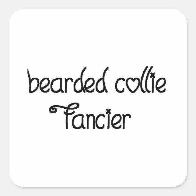 bearded collie fancier square sticker (Front)