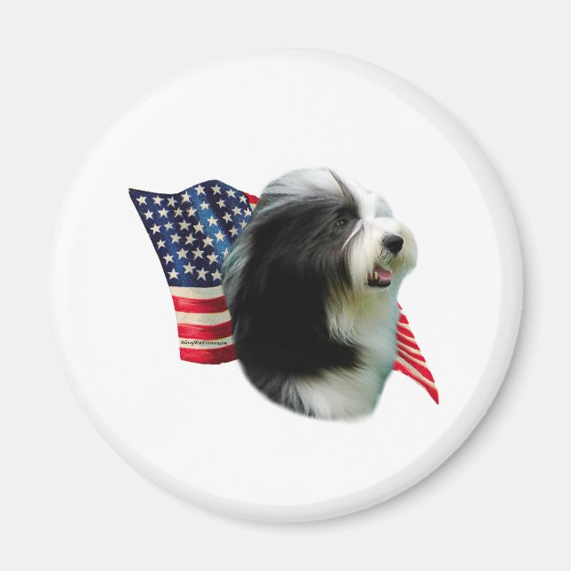 Bearded Collie Flag Magnet (Front)
