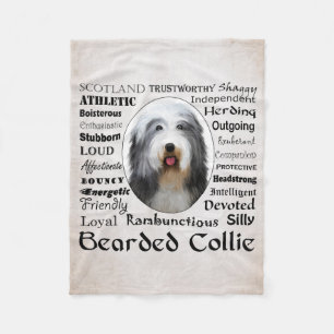 Bearded Collie Fleece Blanket