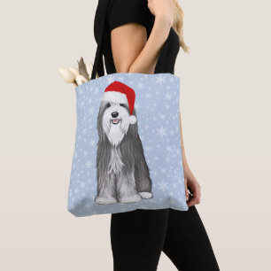 Bearded Collie Holiday Cute Dog Christmas Tote Bag