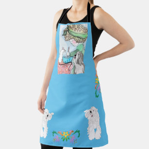 Bearded Collie in Kitchen come to Lunch Apron