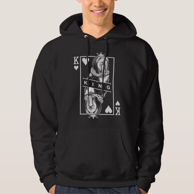 Bearded Collie King Of Hearts Beardie Dog  Pop Hoodie (Front)